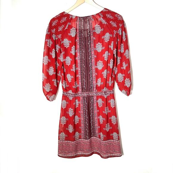 Kut from the Kloth red floral fit and flare BoHo dress size small S B105 - Picture 4 of 4